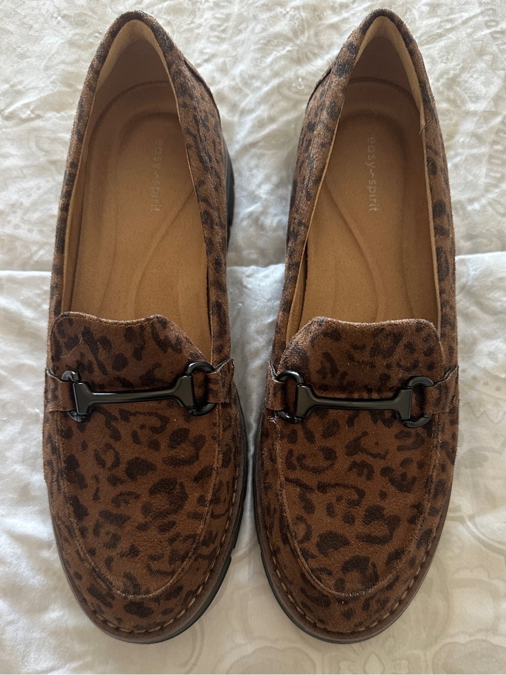 Easy Spirit Women's Vanni Bit Brown Leopard Print Loafers